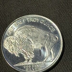 Silver 1/2 Troy Ounce Buffalo Coin, *PRICE IS BELOW SPOT.*